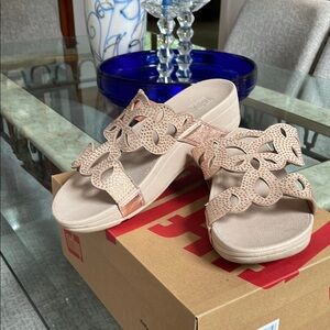 Elora Rose Gold Crystal slides Sandals Comfortable Stylish Design